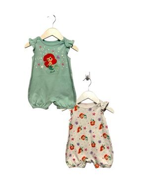 ⭐️ 5/$30 Disney Baby The Little Mermaid Romped Bundle (x2) size 6 Months